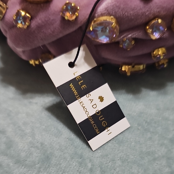 Lele Sadoughi Swarovski Tresor Knotted Lavender Headband w/ Gold Embellishments main image 4